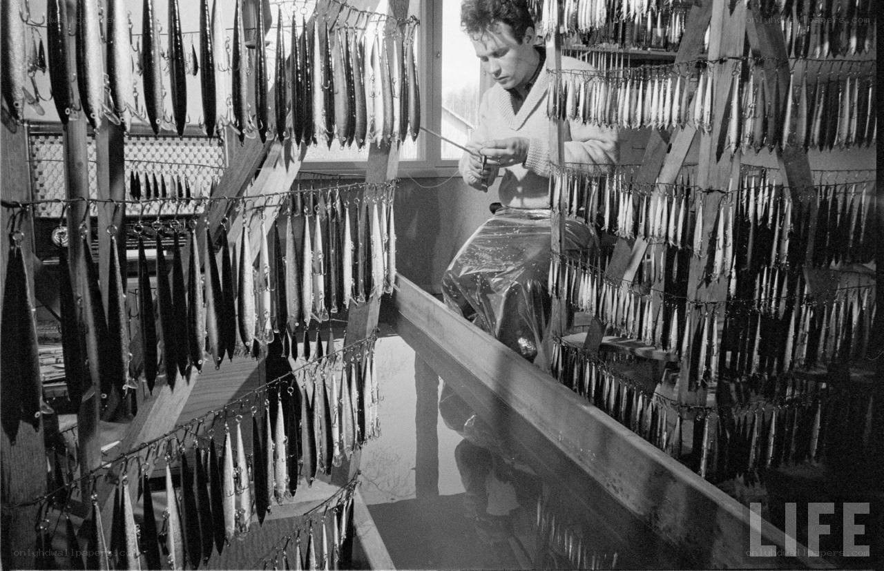 Man working with fishing lures