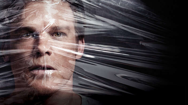man wrapped in plastic