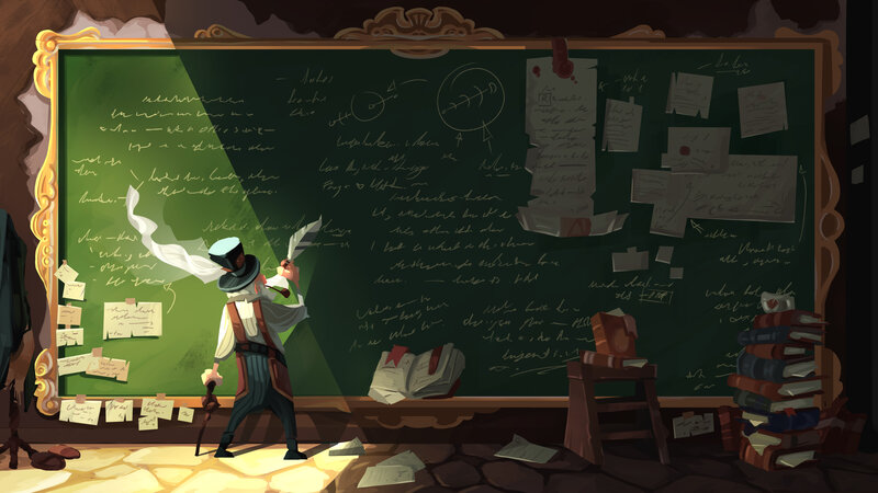 Man Writing on Chalkboard