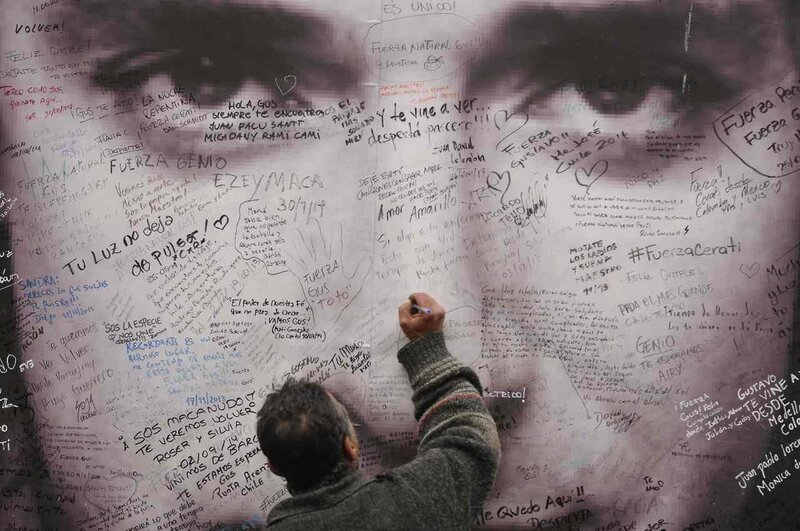 Man Writing on Wall — White