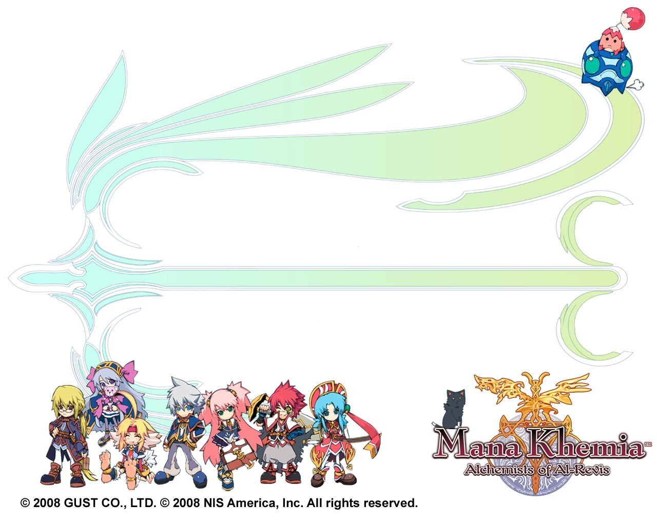 Mana Khemia characters and logo