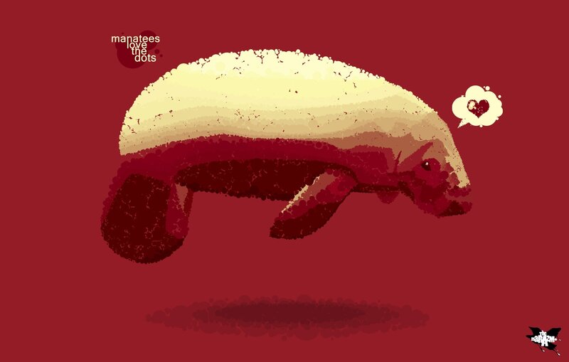 Manatee with heart thought bubble