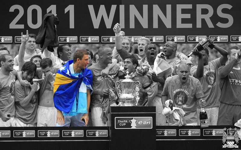 Manchester City celebrates FA Cup win