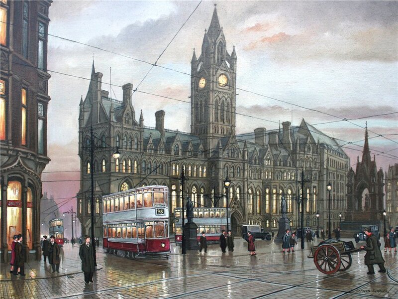 Manchester Town Hall scene