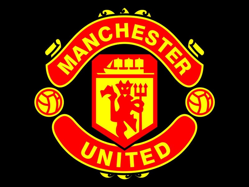 Manchester United Crest — Red, Bold, Vector Art, Shield, Devil Figure, Footballs