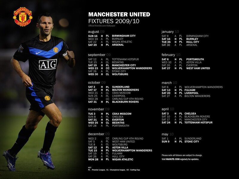 Manchester United fixtures 2009/10