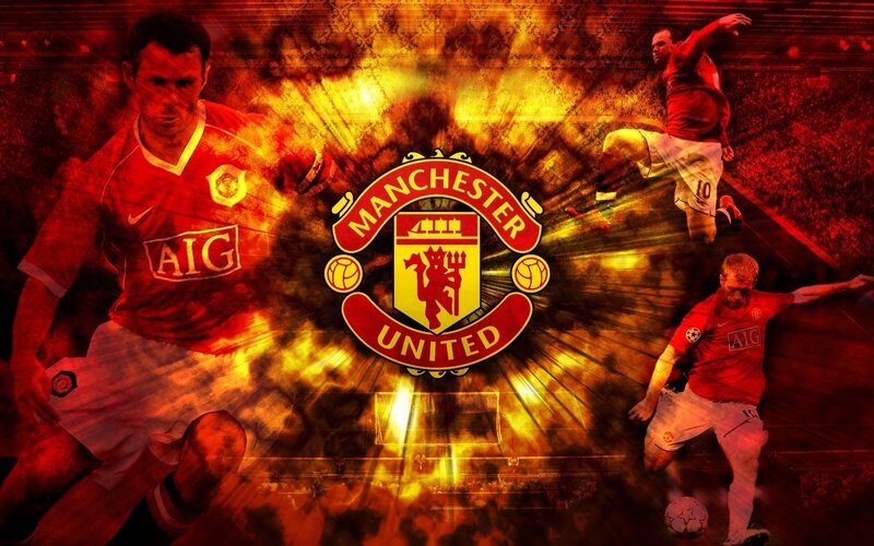 Manchester United football collage