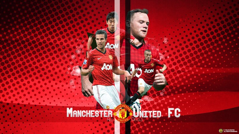 Manchester United football collage