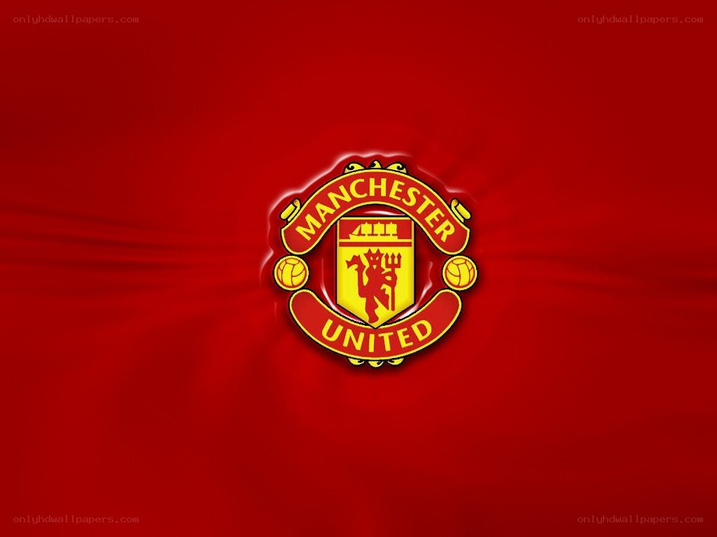 Manchester United logo on red