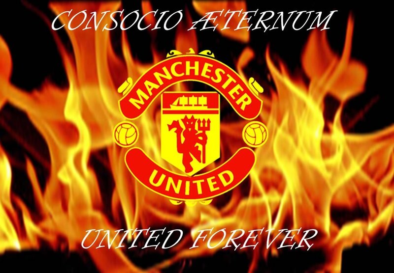 Manchester United logo with flames