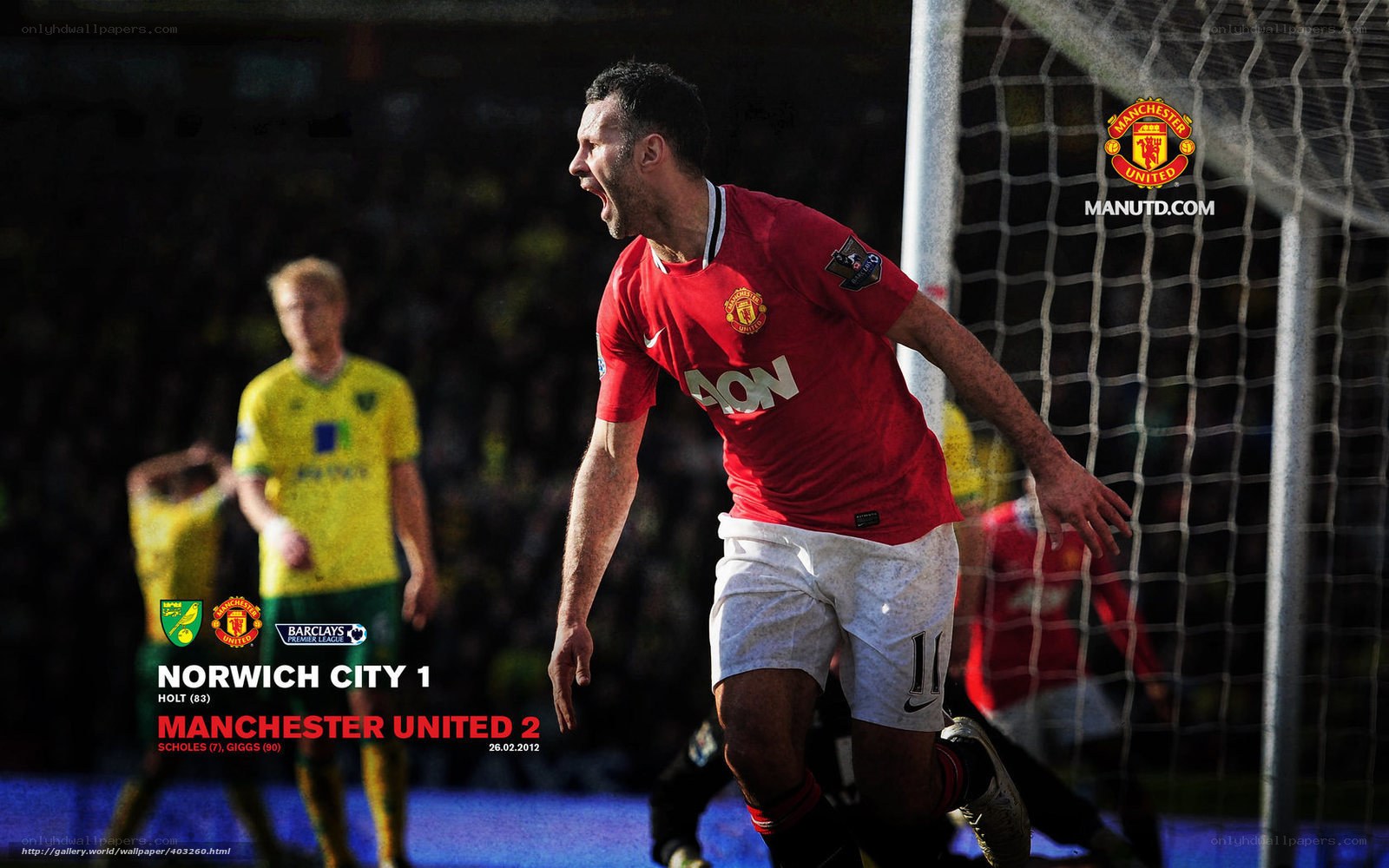 Manchester United player celebrating