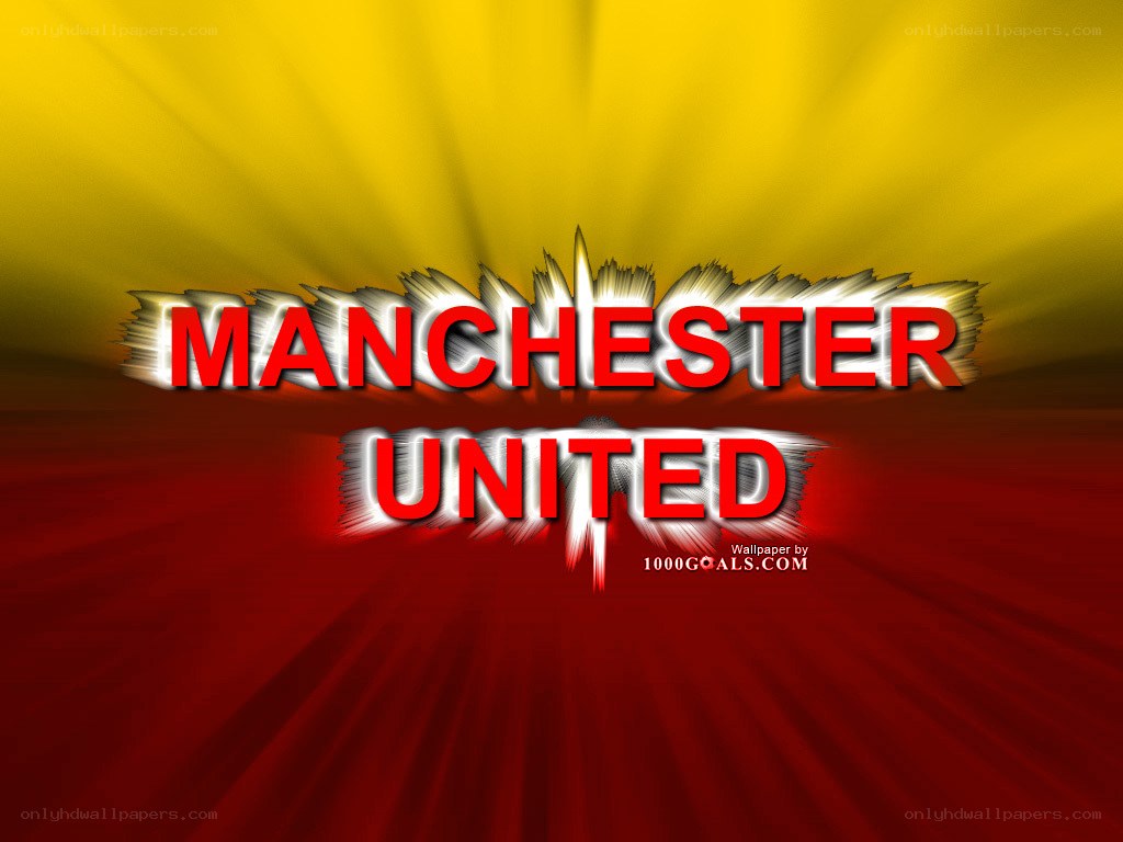 Manchester United text on colorful background
