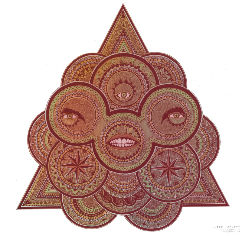 mandala with eyes and mouth