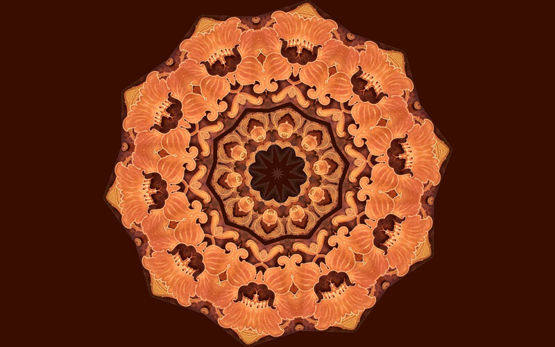 Mandala with Floral Pattern — Brown