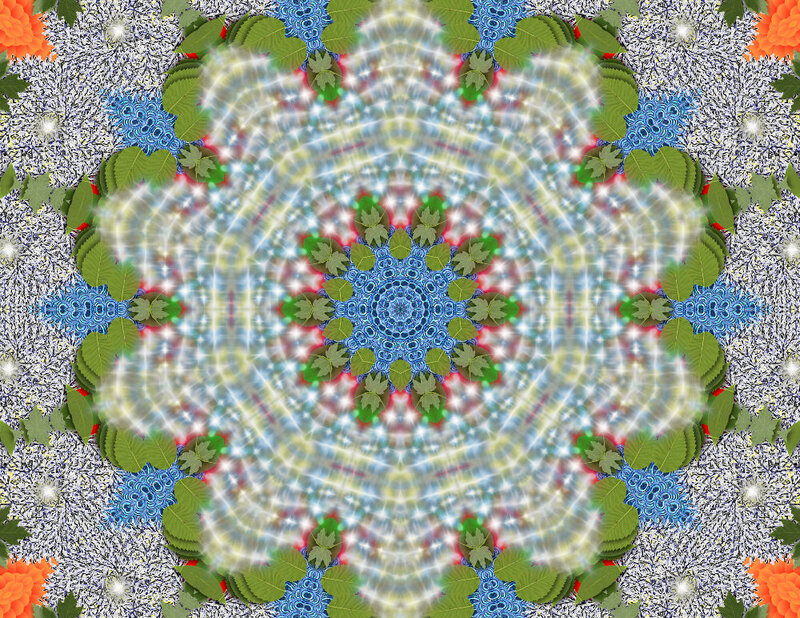 Mandala with Leaves and Flowers