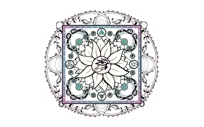 mandala with lotus and eye