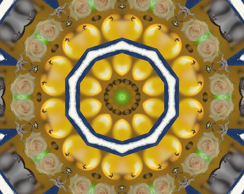 Mandala with Roses and Butterflies