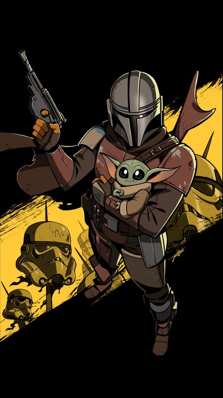 Mandalorian Holding Grogu