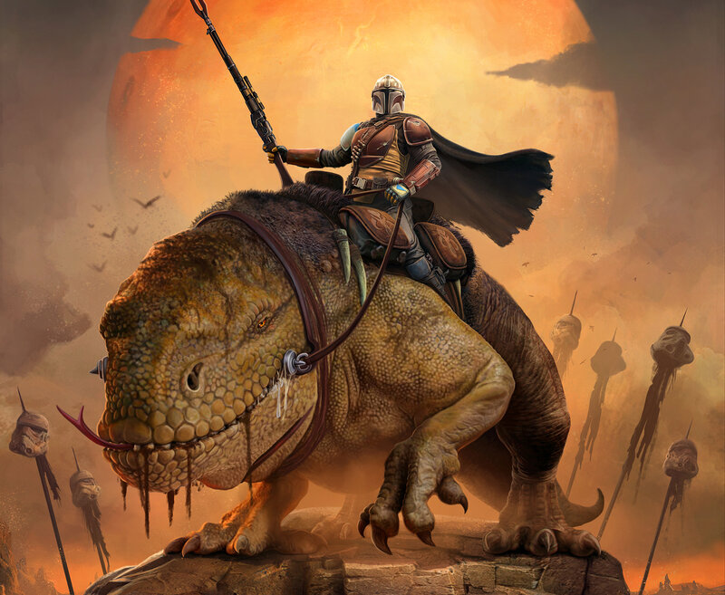 Mandalorian on Rancor
