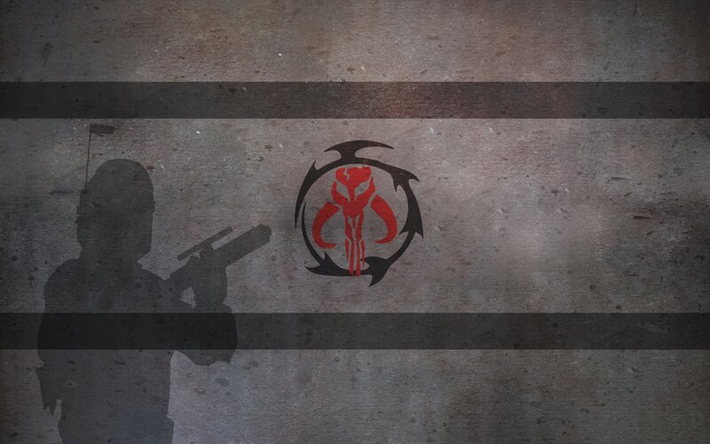 Mandalorian symbol and silhouette