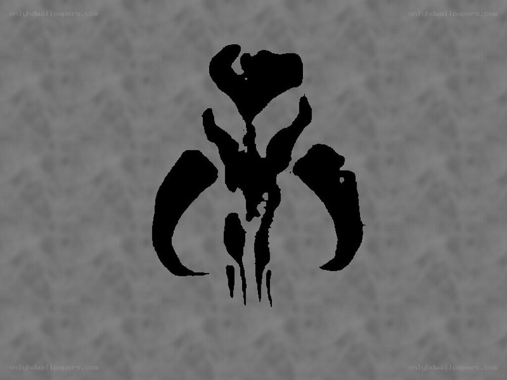 Mandalorian symbol on textured background