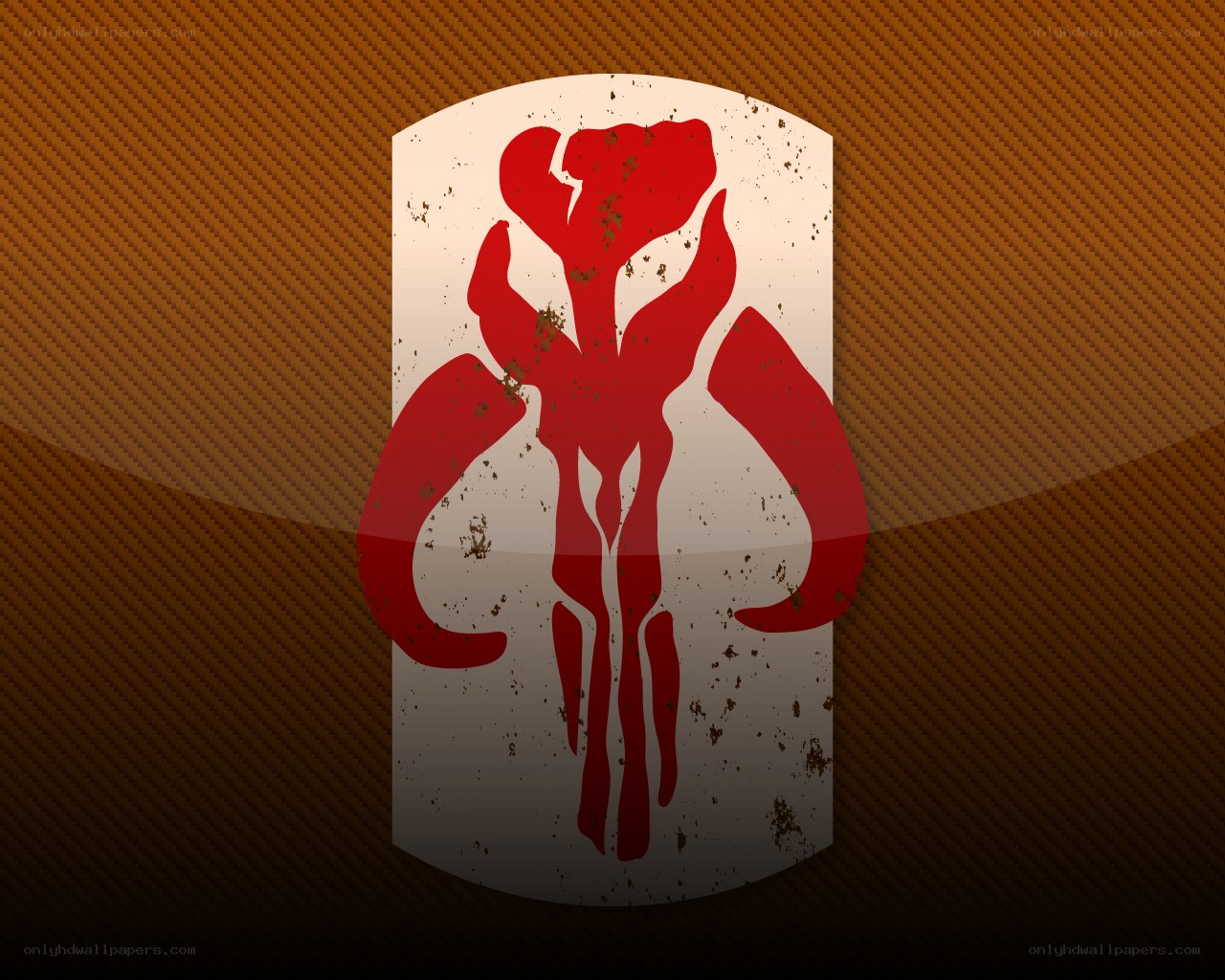 Mandalorian symbol on textured background
