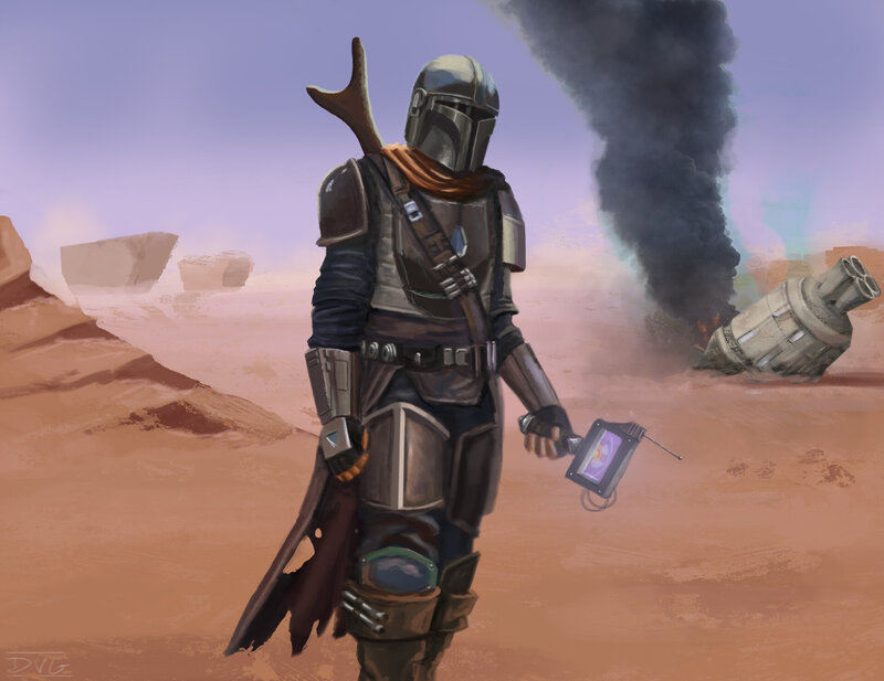 Mandalorian Warrior — Brown, Dramatic, Afternoon