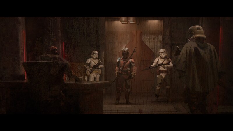 Mandalorian with Stormtroopers