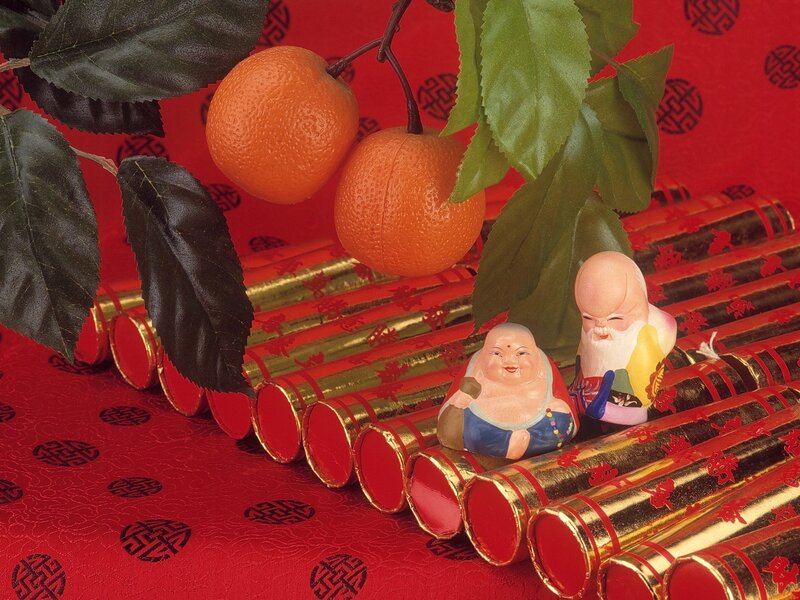 Mandarin Oranges and Figurines
