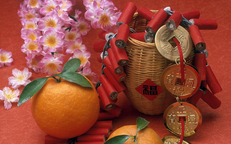 Mandarin Oranges and Firecrackers — Red
