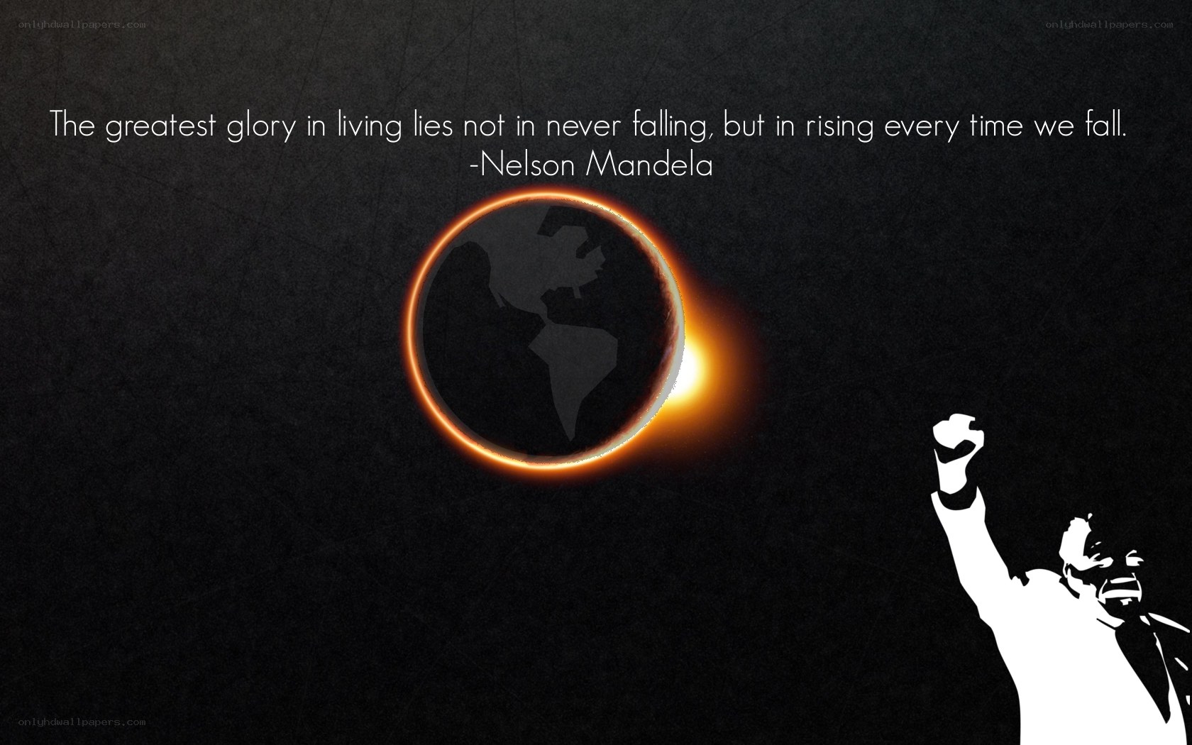 Mandela quote with Earth