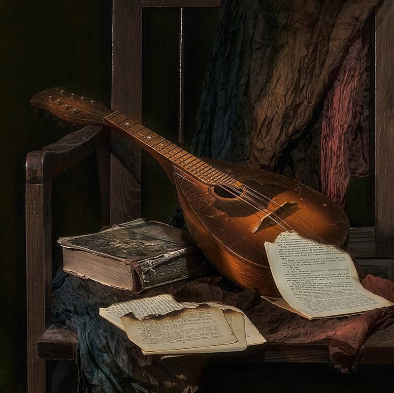 Mandolin on Wooden Chair