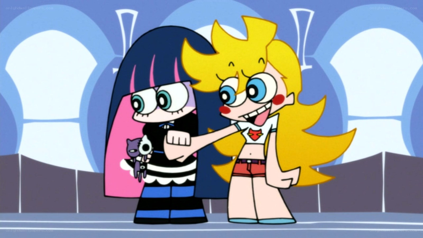 Mandy and Buttercup on stage