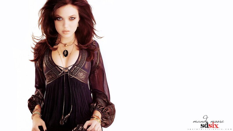 Mandy Moore in a dark top