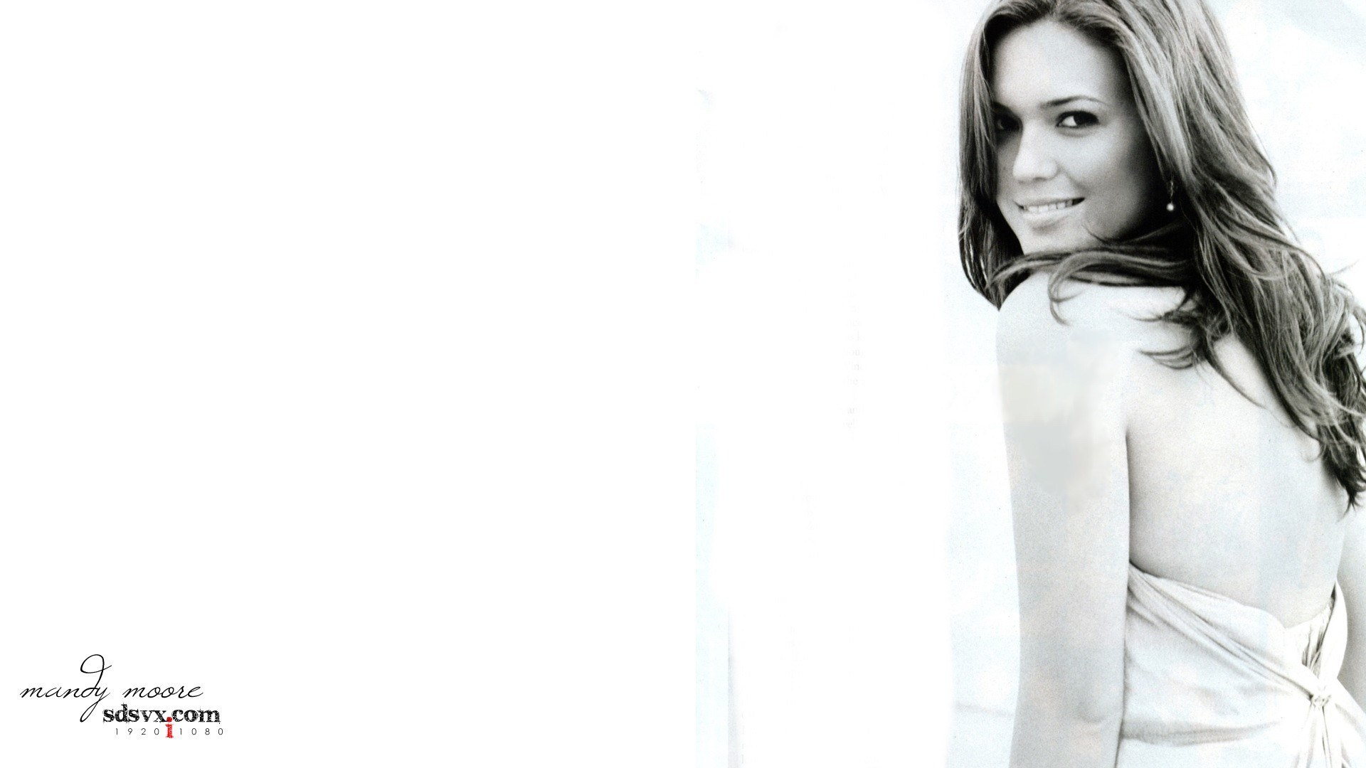 Mandy Moore in a white dress