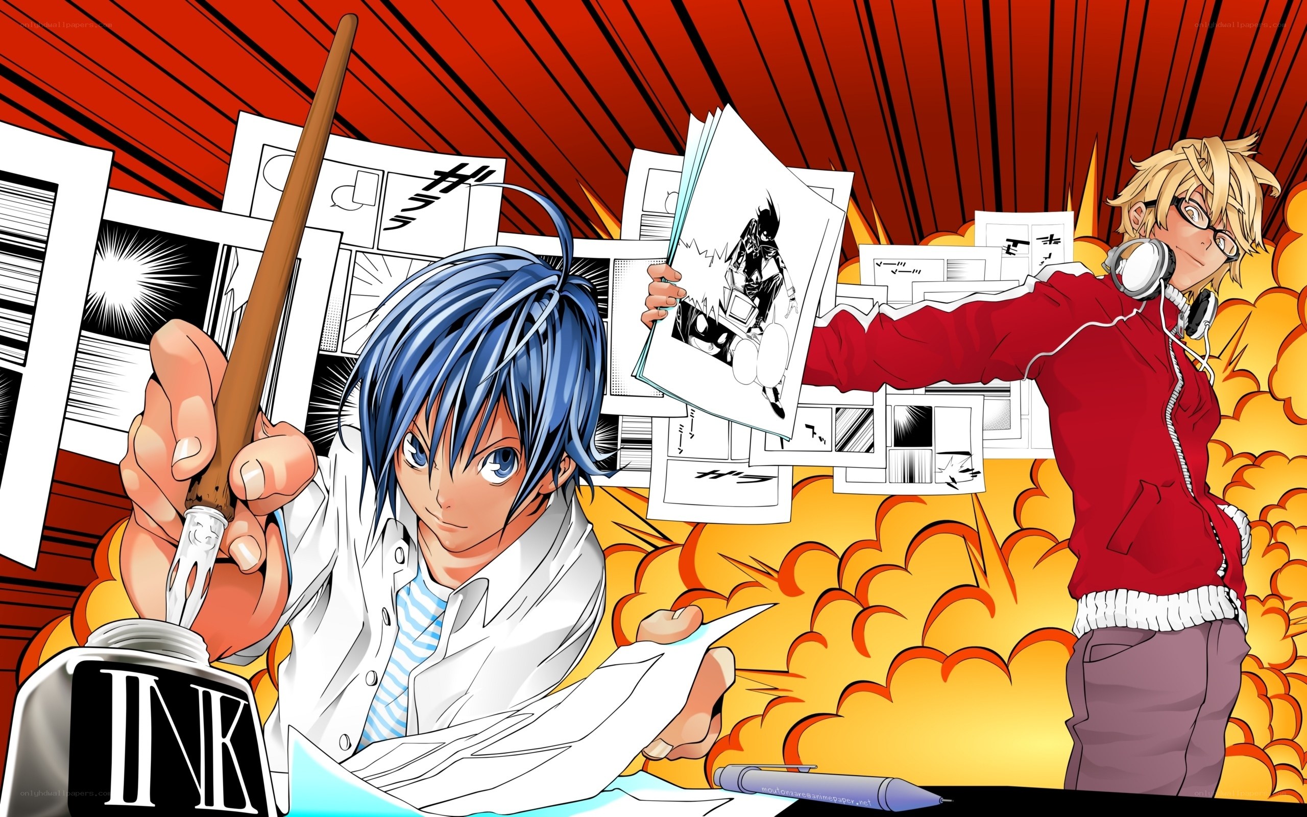 Manga artists at work
