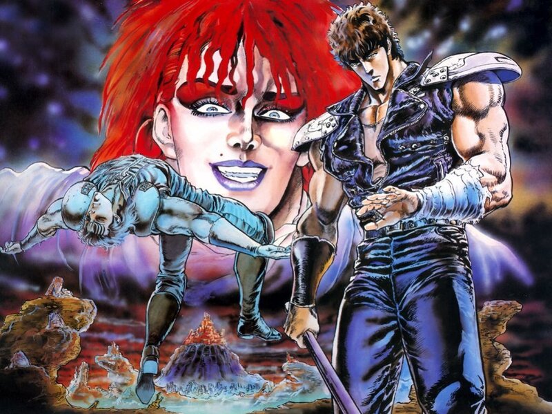 Manga battle scene with red-haired woman