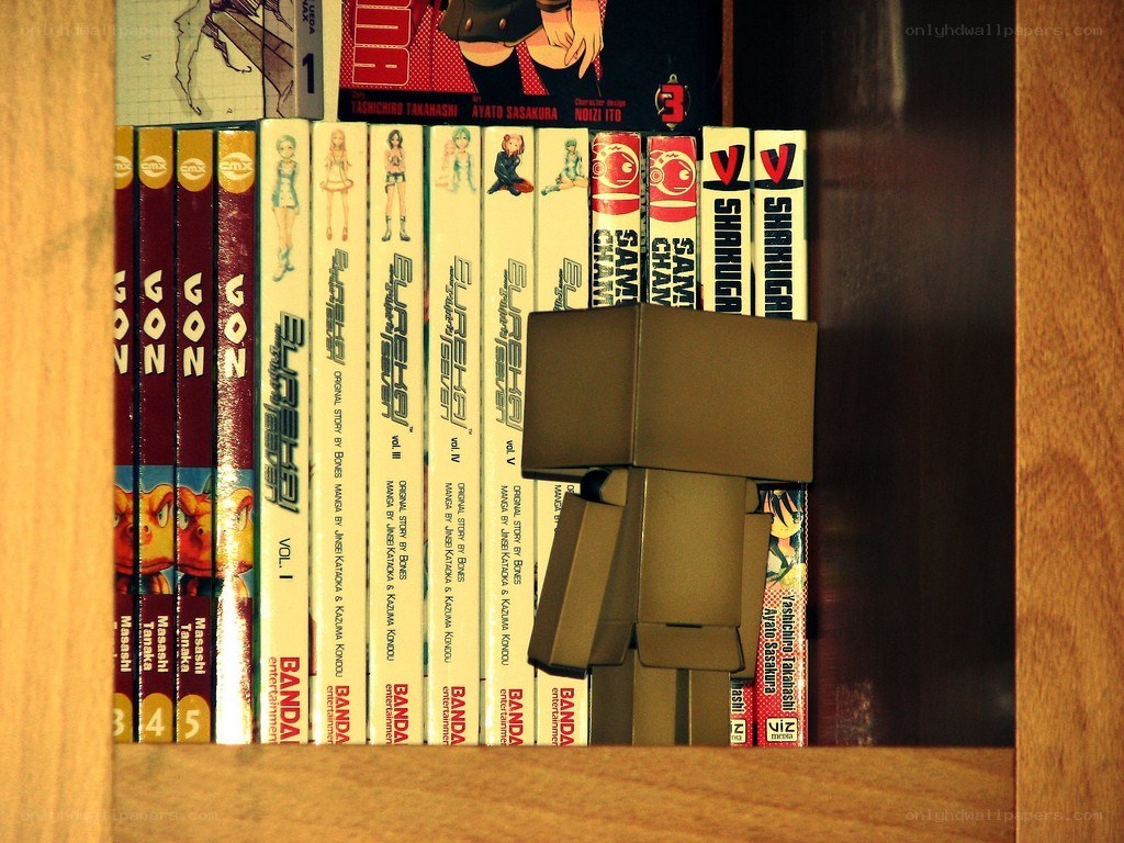 Manga books on a shelf