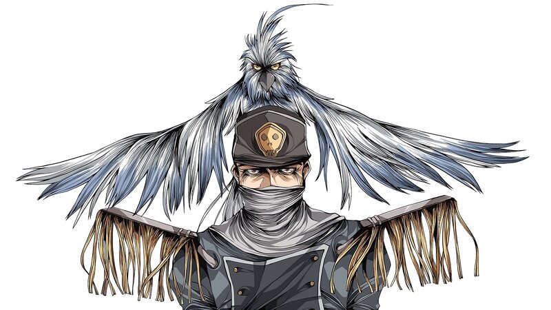 manga character with bird companion