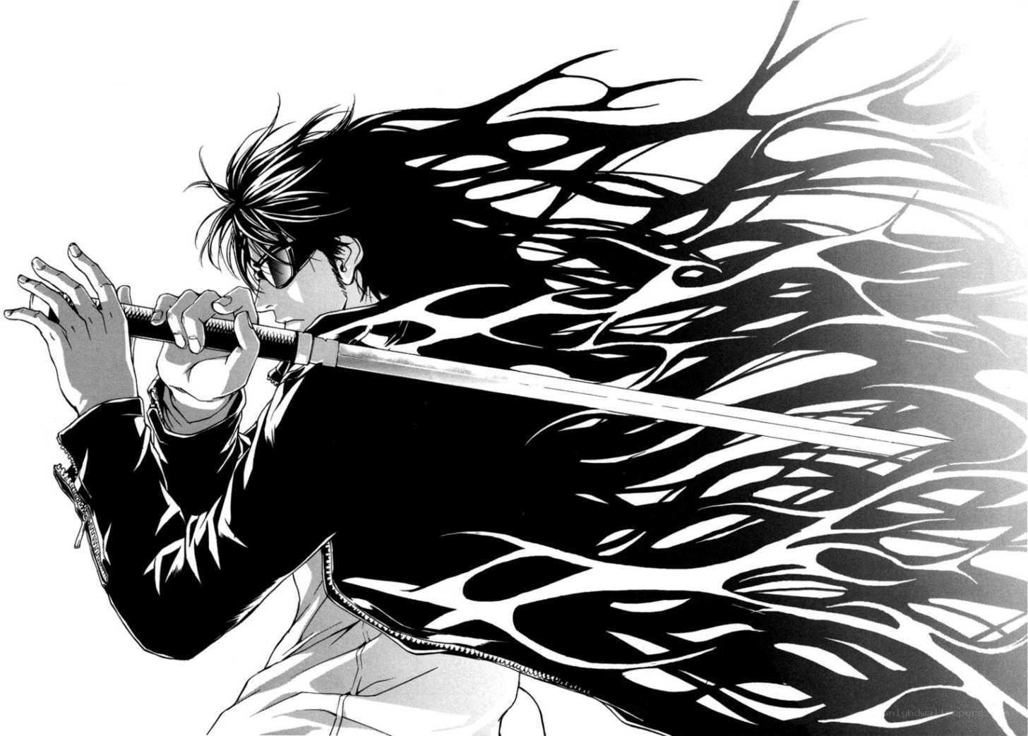 manga character with sword
