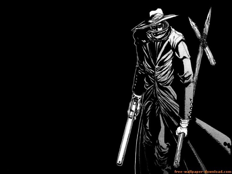 manga character with weapons