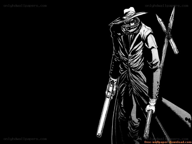 manga character with weapons