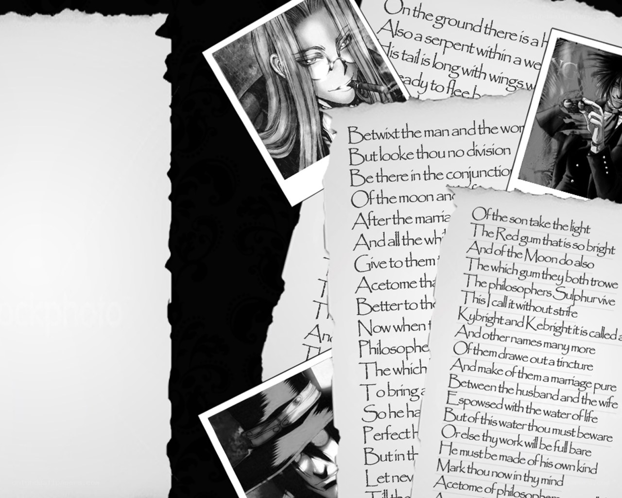 manga collage with text