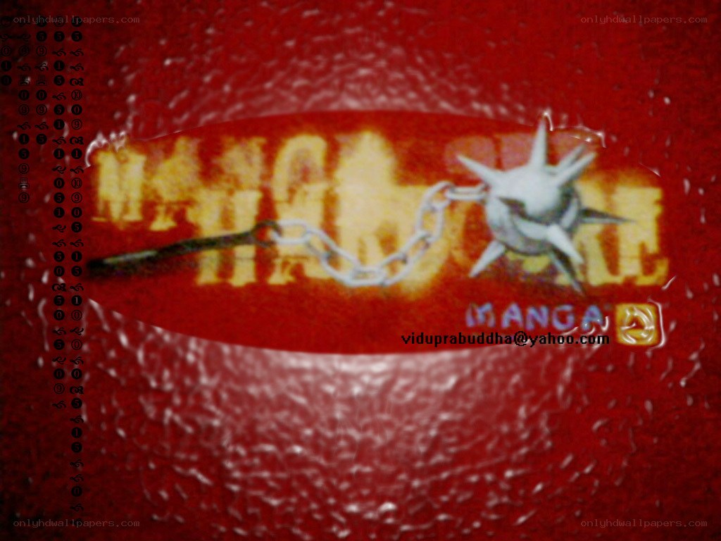 Manga logo with spiked ball