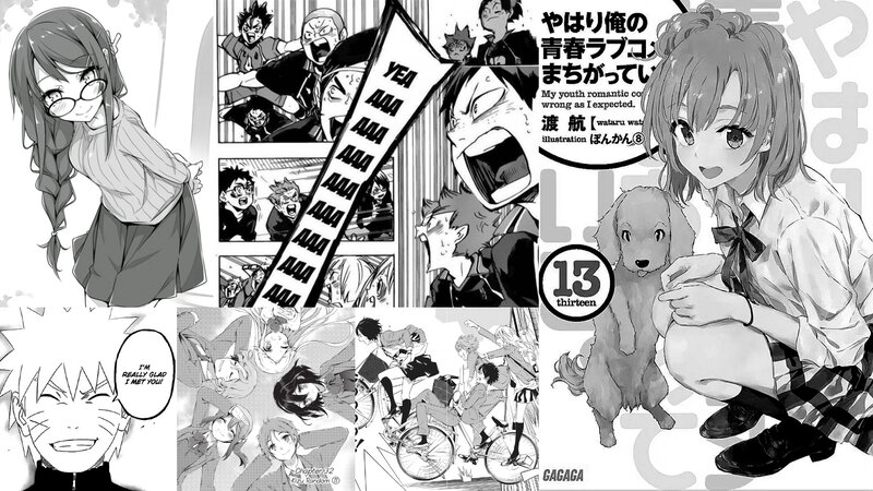 Manga Panel Collage — Black, Chaotic, Characters