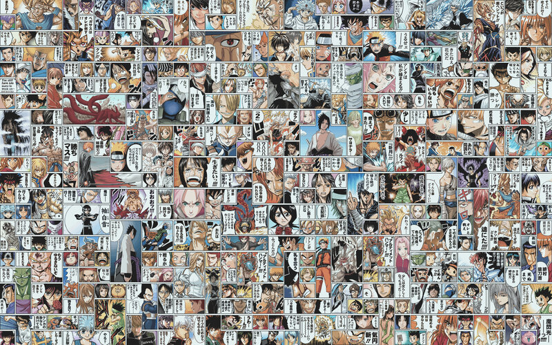 Manga Panel Collage — Black, Chaotic