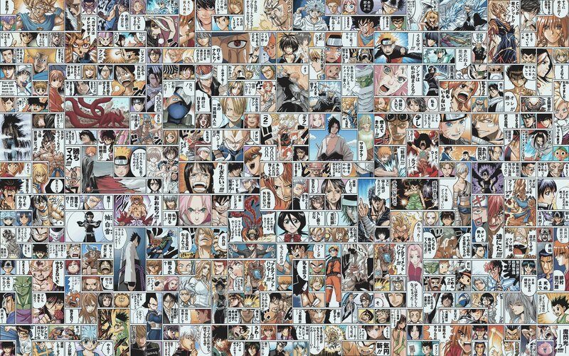 Manga Panel Collage — Black, Dynamic, Intense