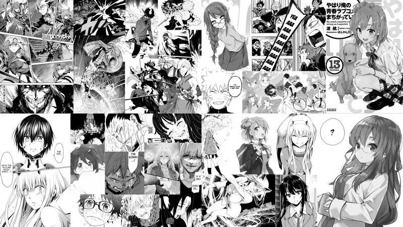 Manga Panel Collage — Black, Dynamic