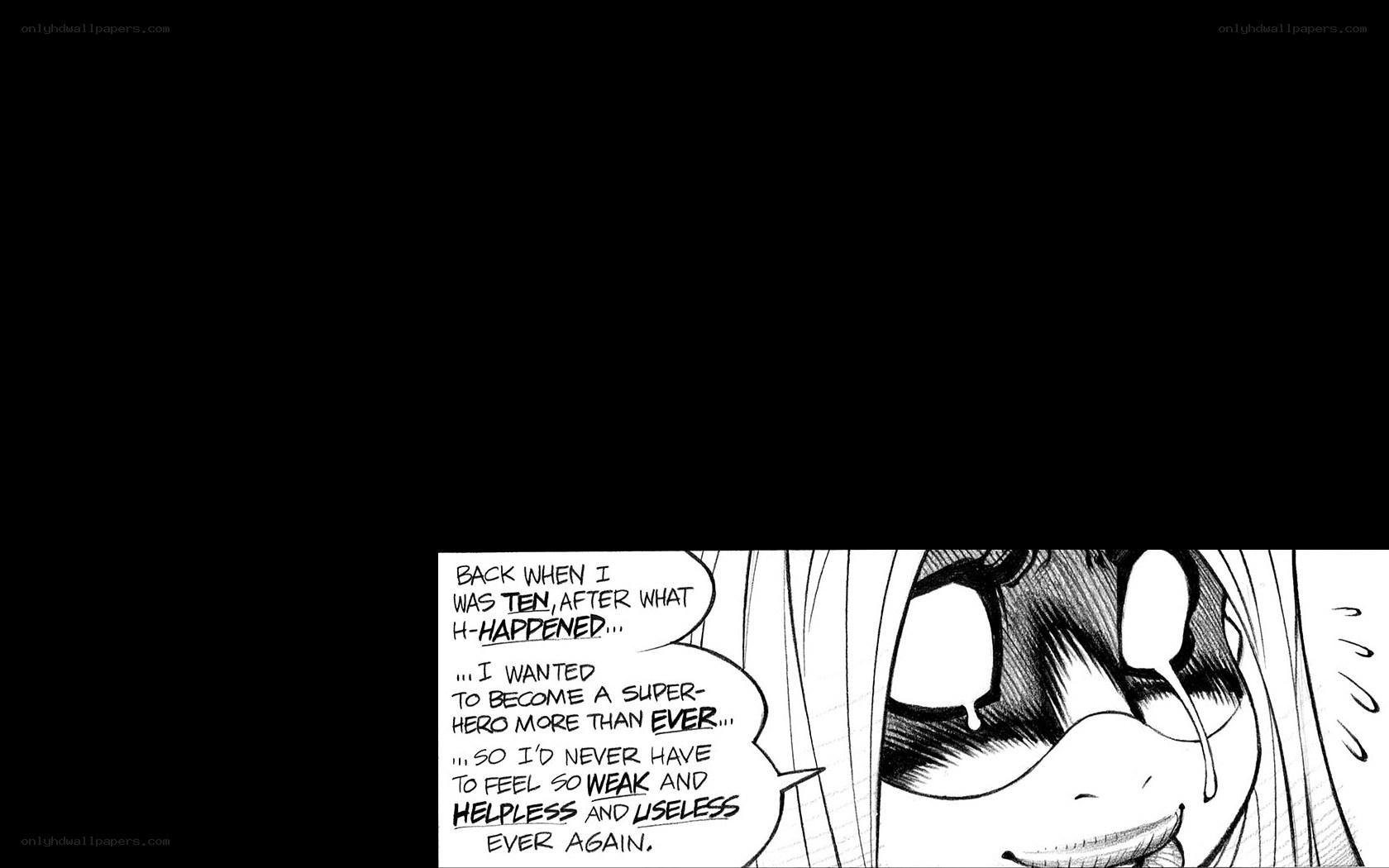 manga panel with emotional monologue