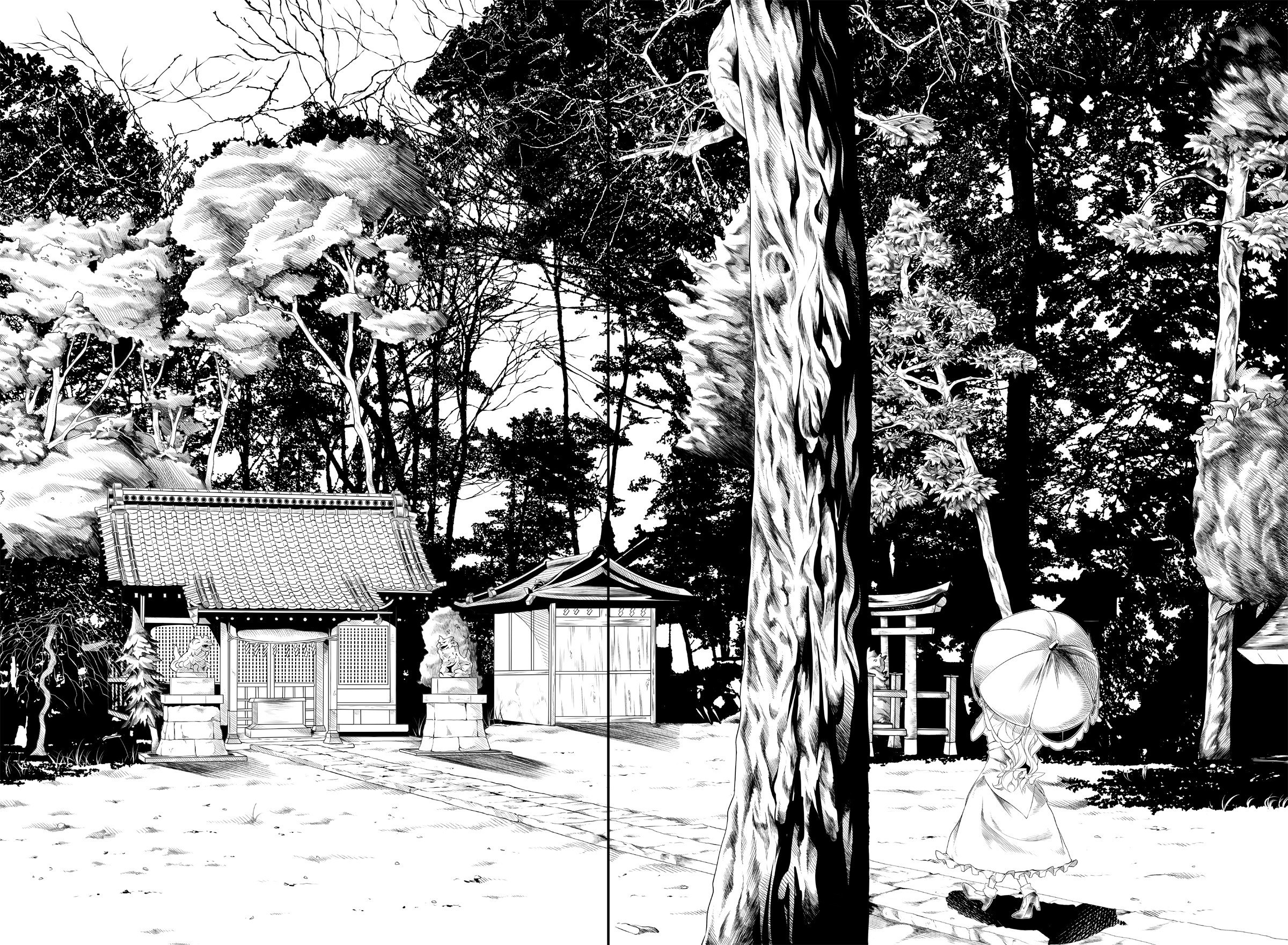 manga scene at a shrine